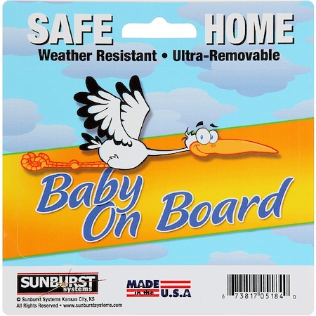 Sunburst Systems Decal Baby Safety Road Stork 5 in x 5 in 5187